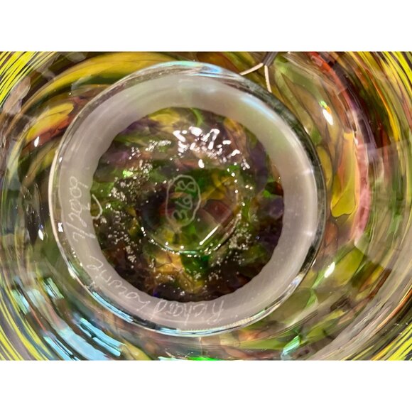 Signed Murano Handblown Glass Wall Platter Swirl Pattern Decorative Art Piece - Picture 5 of 7